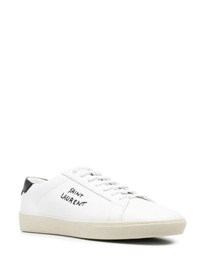 SAINT LAURENT Men's White Low-Top Sneakers