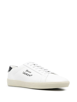 SAINT LAURENT Men's Leather Court Sneakers