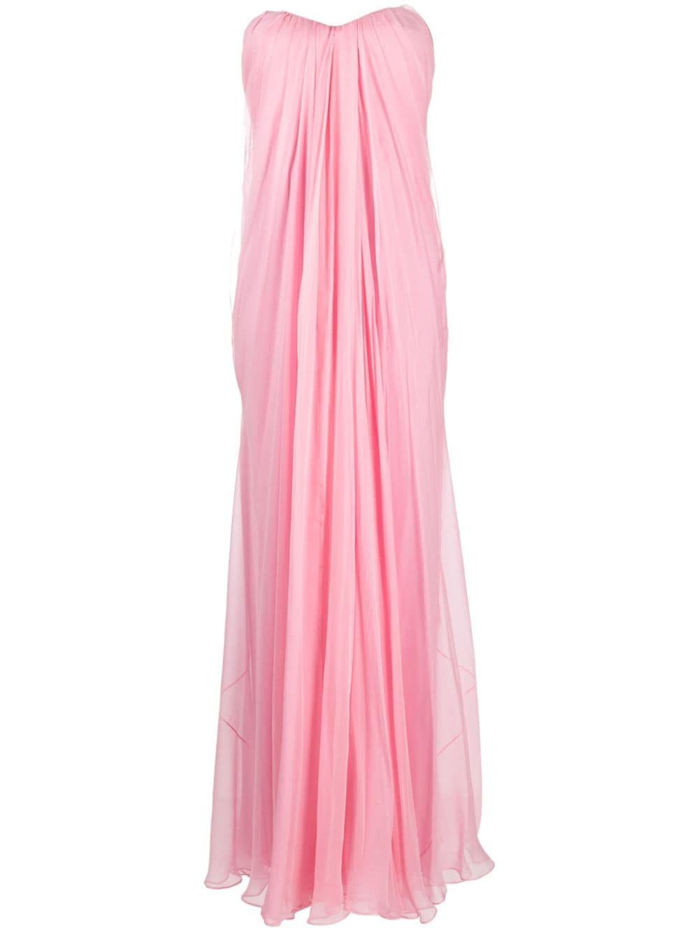 ALEXANDER MCQUEEN Strapless Silk Dress