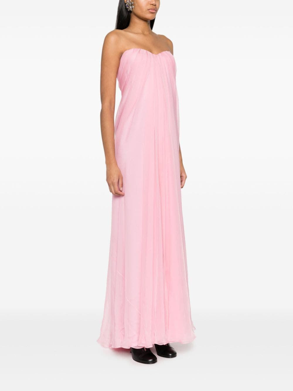 ALEXANDER MCQUEEN Strapless Silk Dress