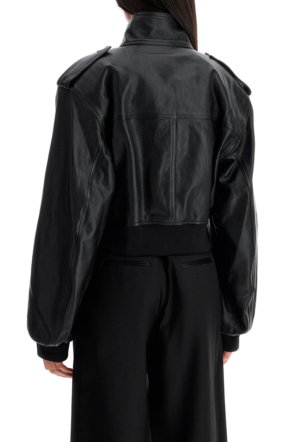 KHAITE  KEMBER BLACK LEATHER JACKET