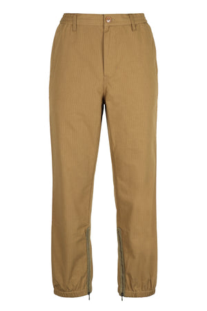 GUCCI Men's Striped Cotton Trousers with Elastic and Zippered Ankles