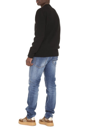 ALEXANDER MCQUEEN Men's Intarsia Sweater in Black for FW23