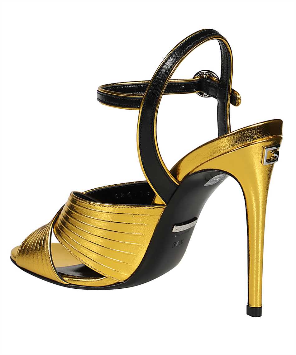 GUCCI GOLD Round Toe Sandals with Adjustable Ankle Strap for Women