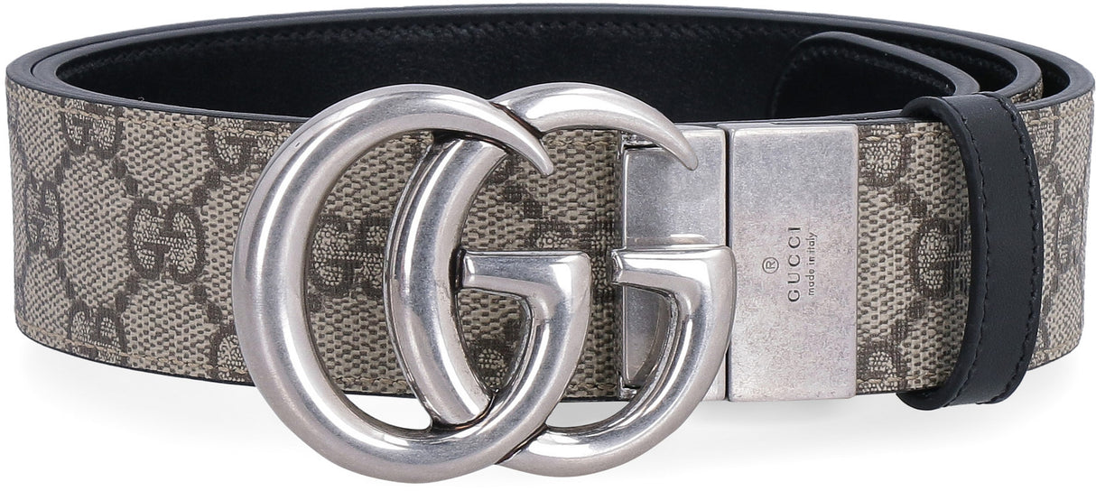 GUCCI Reversible GG Supreme Canvas and Leather Belt - 3.7cm Height