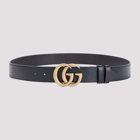 GUCCI Elegant Grained Leather Belt with Signature Buckle - 1.4 Inches