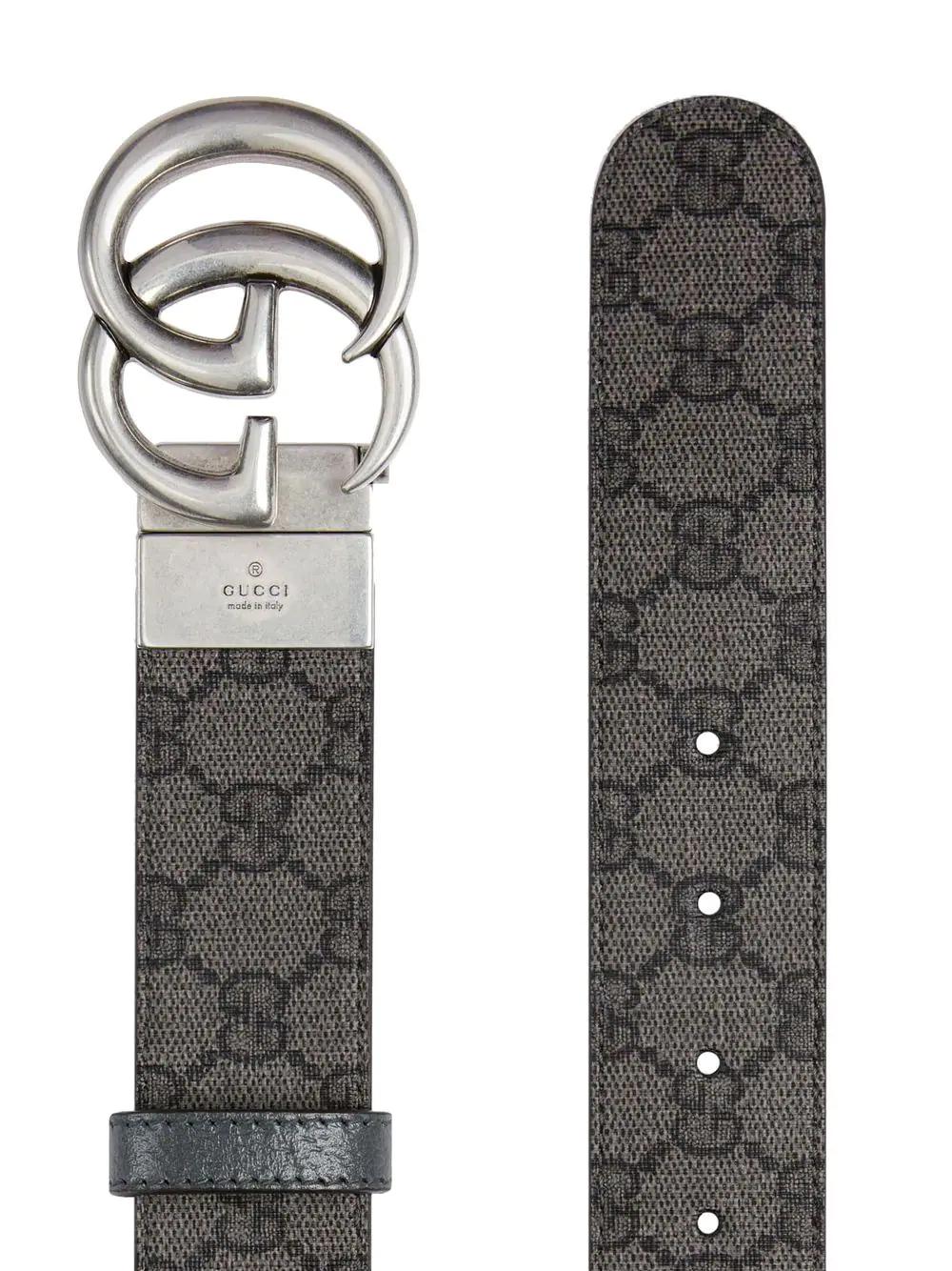 GUCCI Pig Print Belt in Grey and Black for Men