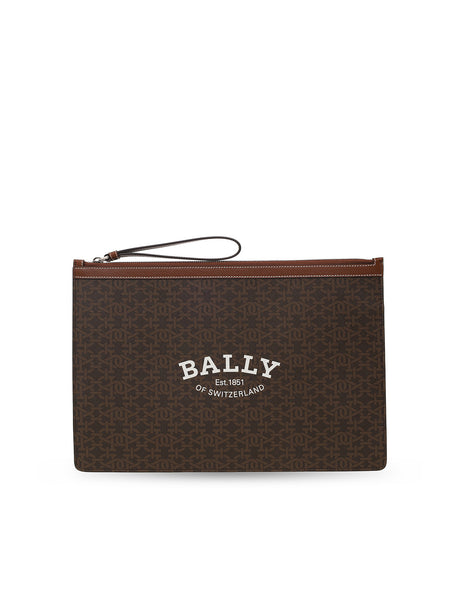 BALLY Large Clutch Handbag with Iconic Logo - 35X24 CM