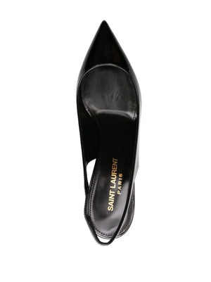 SAINT LAURENT Patent Leather Slingback Pumps - 105MM High Heel