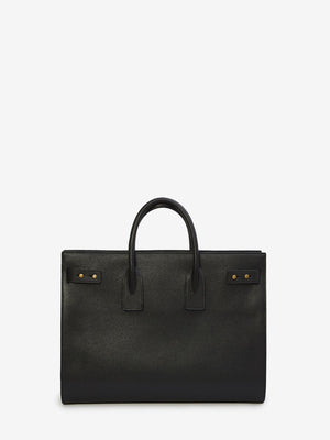 SAINT LAURENT Classic Black Calf Leather Tote Handbag for Men