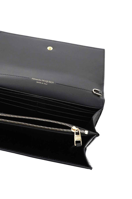 ALEXANDER MCQUEEN Gothic-inspired Black Lamb Leather Clutch for SS24