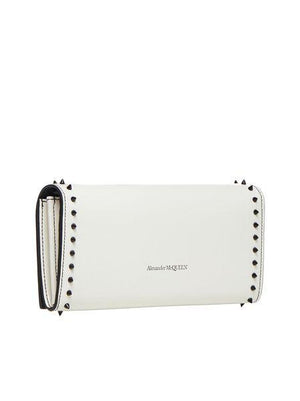 ALEXANDER MCQUEEN Elegant Grained Leather Mini Wallet on Chain, 20.5cm x 10cm x 4cm