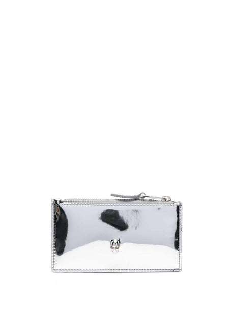 ALEXANDER MCQUEEN Gray Small Skull Card Holder