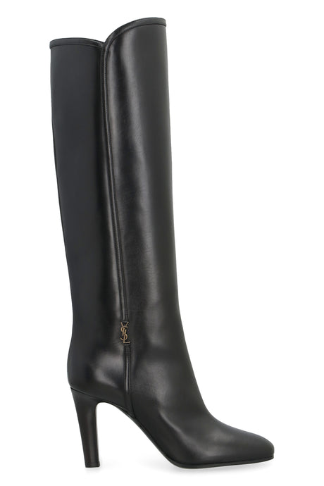 SAINT LAURENT Sleek Black Leather Boots for Women