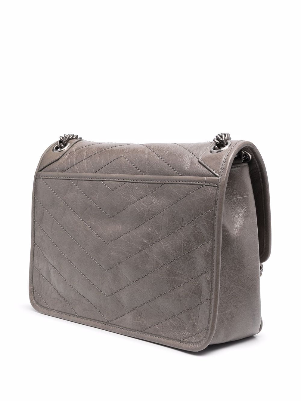 SAINT LAURENT Calf Leather Grey Kaki Handbag for Women