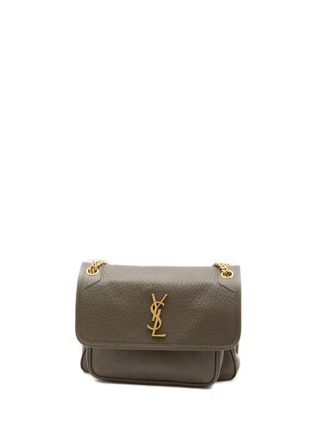 SAINT LAURENT Medium Handbag with Gold-Tone Details - 28x20x8.5 cm