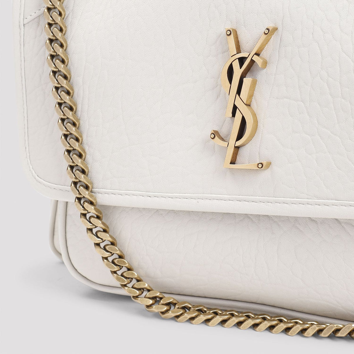 SAINT LAURENT Medium Handbag with Gold-Tone Details - 28x20x8.5 cm