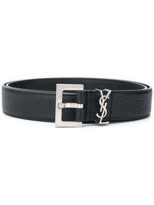 SAINT LAURENT Cassandre Belt with Square Buckle - 3 cm Height