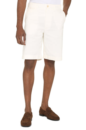 GUCCI White Cotton Drill Shorts with Back Logo Patch for Men