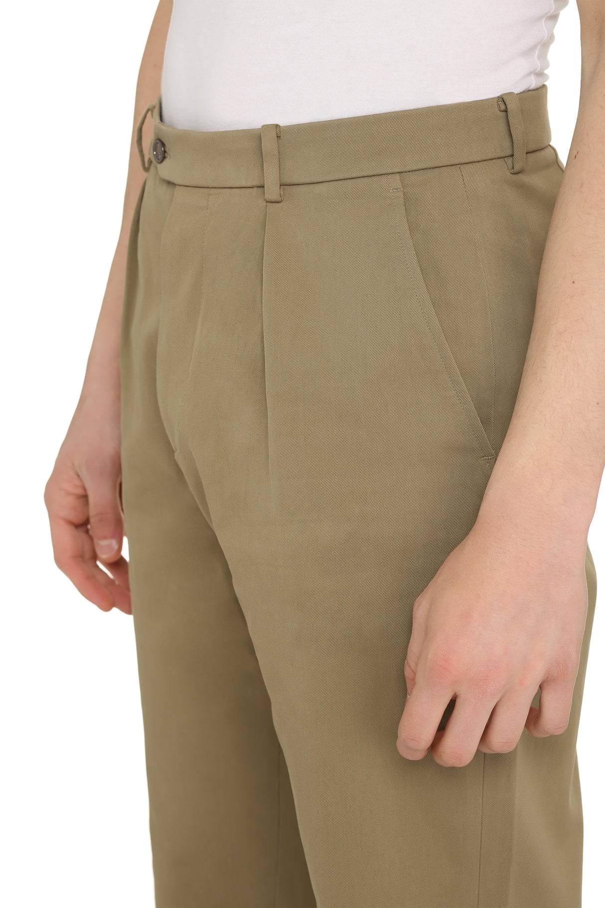 GUCCI Men's Tan Cotton Chino Trousers for SS21