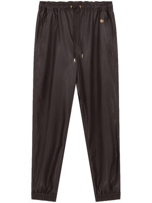 STELLA MCCARTNEY Luxury Chocolate Brown Faux Leather Joggers