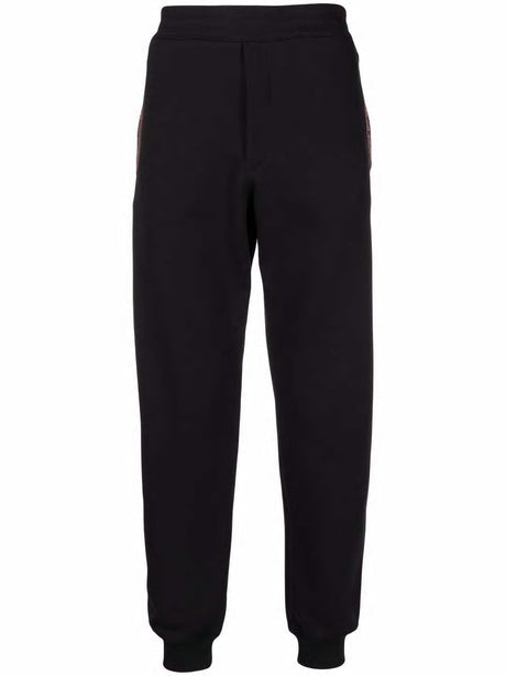 ALEXANDER MCQUEEN Men's Stretch Cotton Track Pants with Elasticized Ankle Cuffs