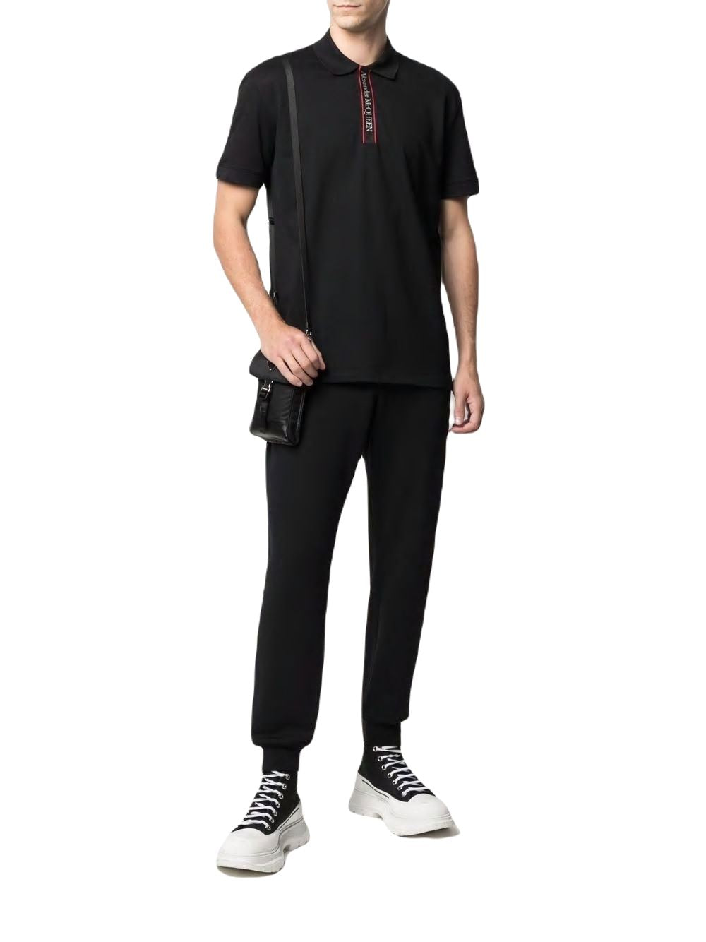 ALEXANDER MCQUEEN Men's Stretch Cotton Track Pants with Elasticized Ankle Cuffs