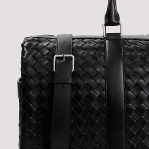 BOTTEGA VENETA Classic Intrecciato Duffle Handbag - Black