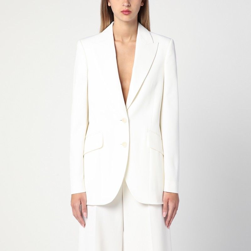 STELLA MCCARTNEY Classic Ivory Wool Single-Breasted Jacket