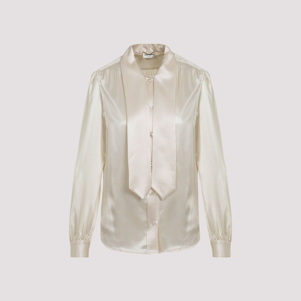 SAINT LAURENT Elegant Pure Silk White Blouse