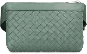 BOTTEGA VENETA Green Intrecciato Duo Crossbody Handbag for Men