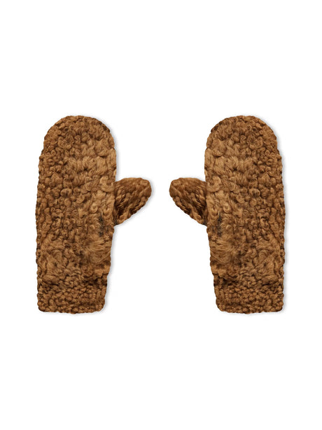 BOTTEGA VENETA Teddy Shearling and Leather Logo Gloves