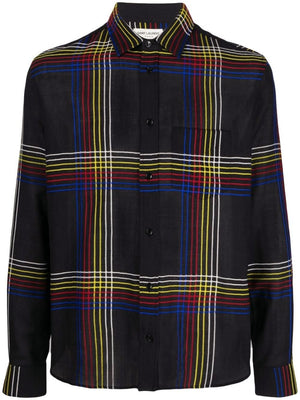 SAINT LAURENT Classic Plaid Shirt for Men - FW21 Collection