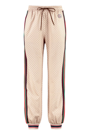 GUCCI Women's Contrast Stripe Track Pants with Beige Web Insert and Logo Patch