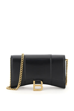 BALENCIAGA HOURGLASS LEATHER WALLET ON-CHAIN