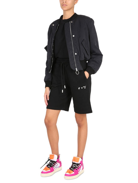 OFF-WHITE Stylish Bomber Jacket with Logo Print for Women - FW21 Collection