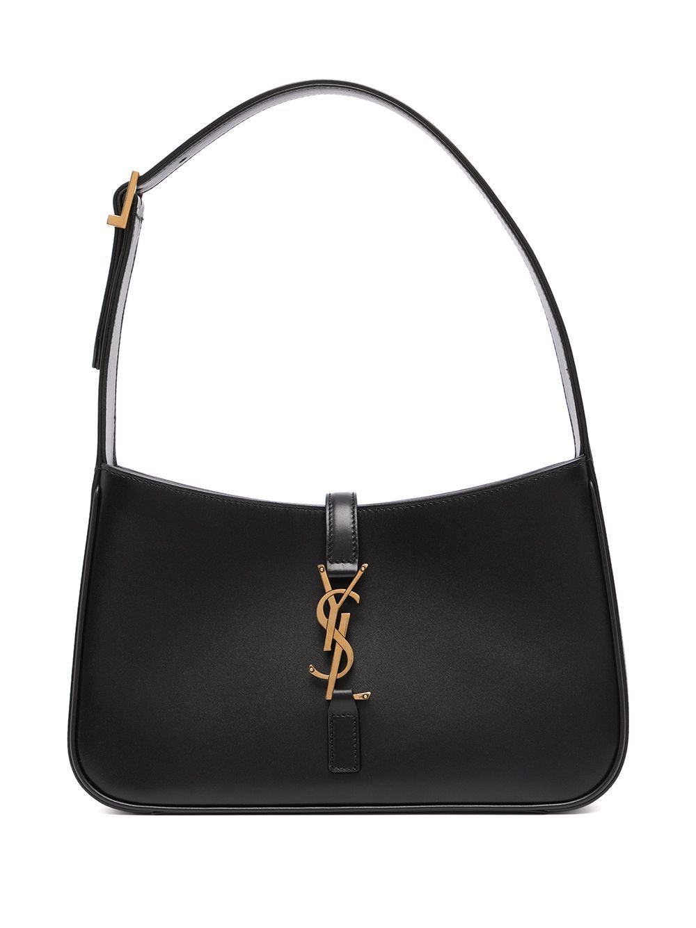 SAINT LAURENT Effortless Sophistication Leather Logo Plaque Shoulder Handbag