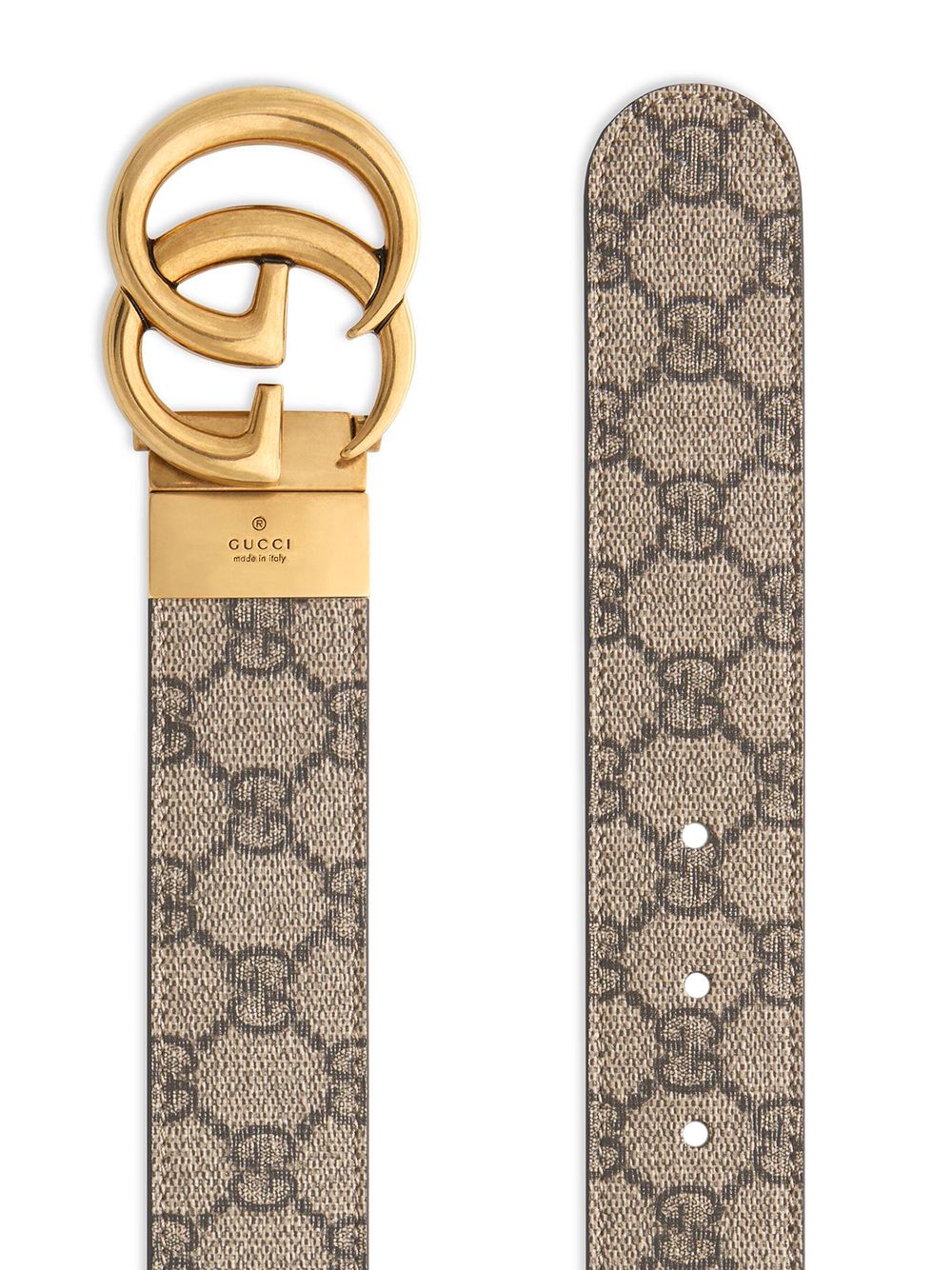 GUCCI Reversible Leather and Fabric Belt - 3.5 cm Height