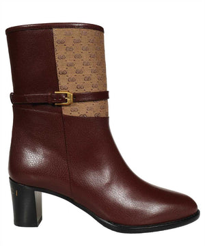 GUCCI Purple Leather Ankle Boots for Women - FW22 Collection