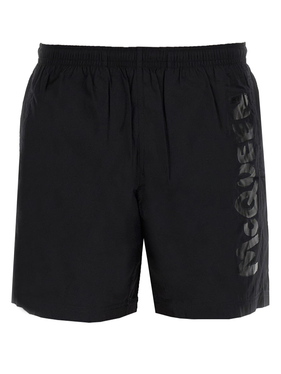 ALEXANDER MCQUEEN Men's Graffiti Logo Mini Swimsuit