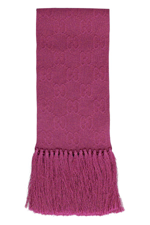 GUCCI Fringed Lurex Scarf for Women - Pink