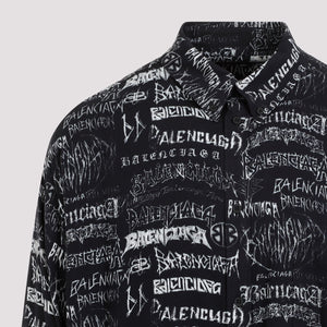 BALENCIAGA Men's Black Viscose Shirt for SS24