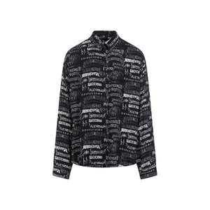 BALENCIAGA Men's Black Viscose Shirt for SS24