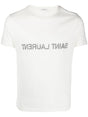 SAINT LAURENT Men's White Cotton Crew-Neck T-Shirt