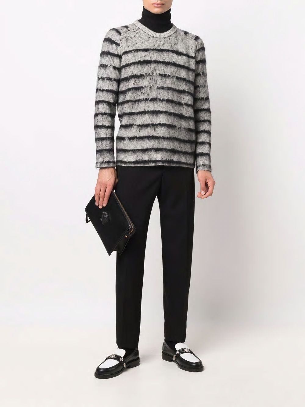 SAINT LAURENT Men's Round Neck Wool Mohair Knitwear for 2024