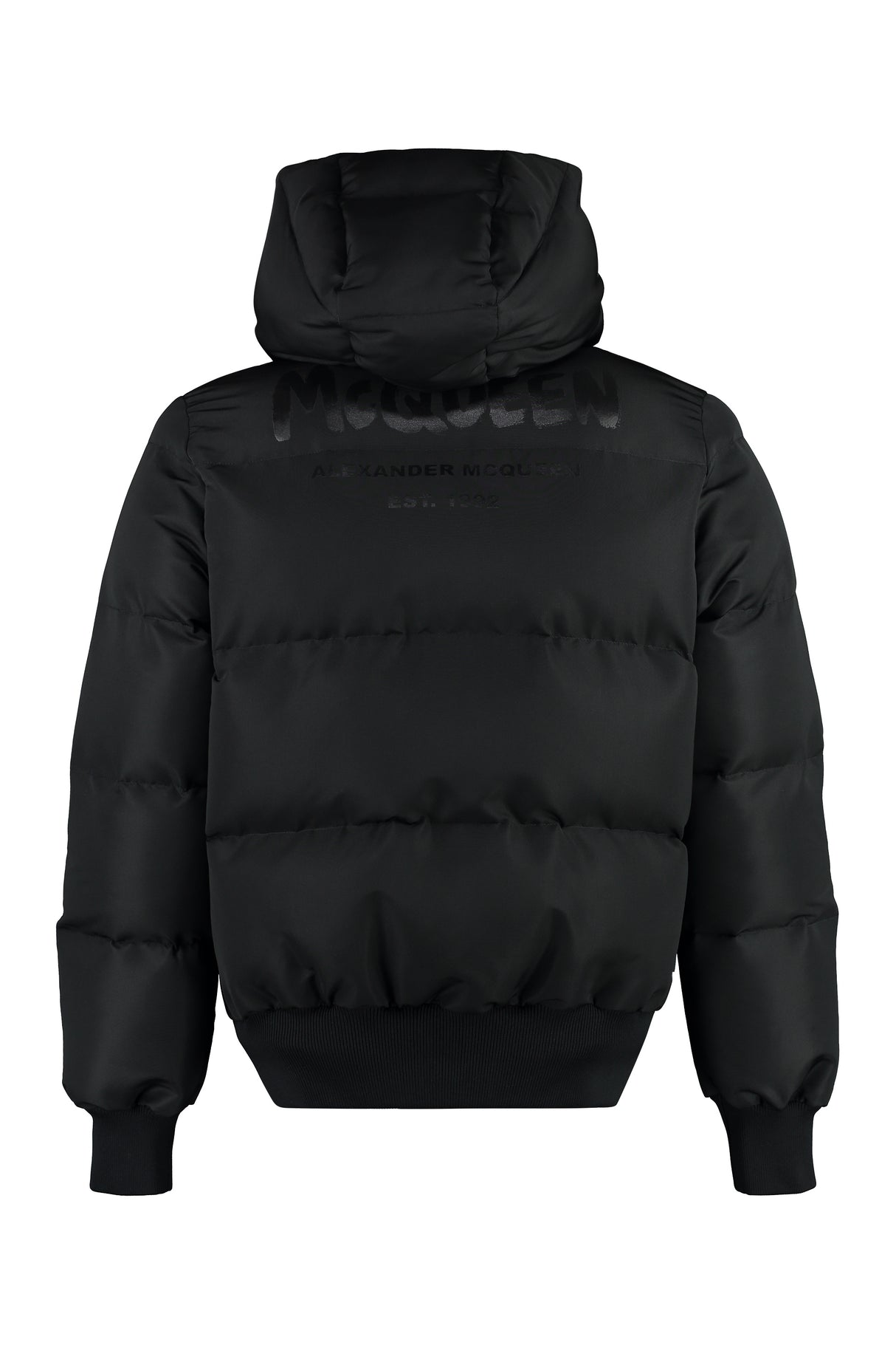 ALEXANDER MCQUEEN Men's Hooded Down Jacket in Black for FW23