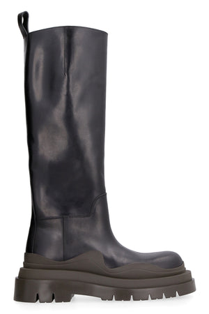 BOTTEGA VENETA Chunky Sole Round Toe Leather Boots for Women