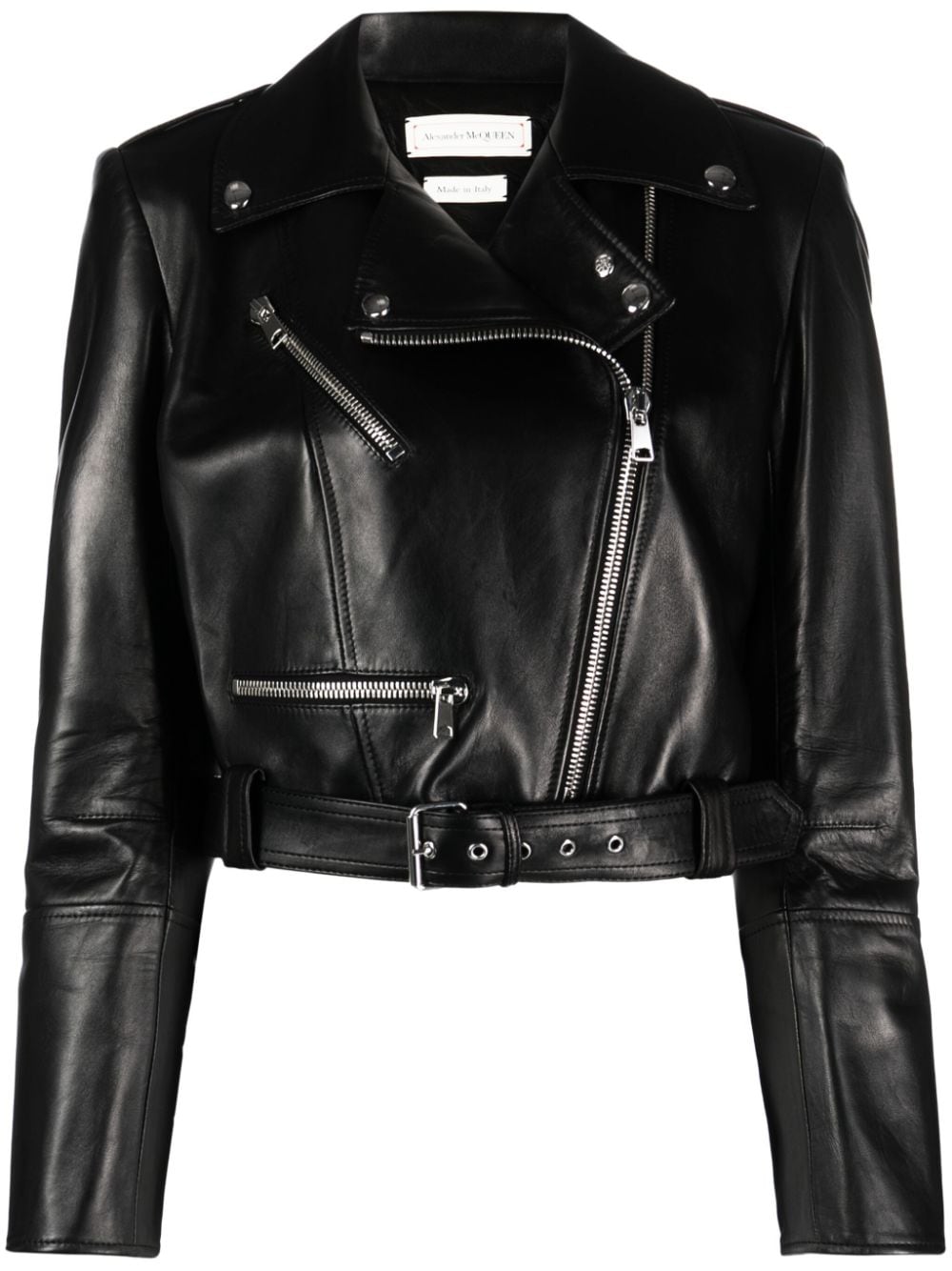 ALEXANDER MCQUEEN Women's Mini Cropped Biker Jacket