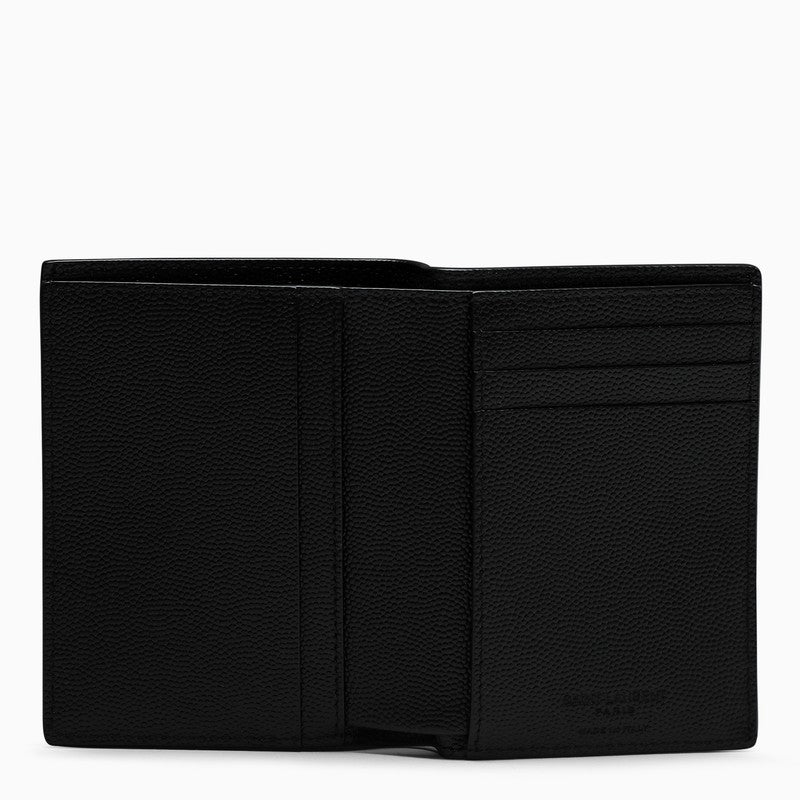 Black Vertical Bi-Fold Wallet for Men by Saint Laurent