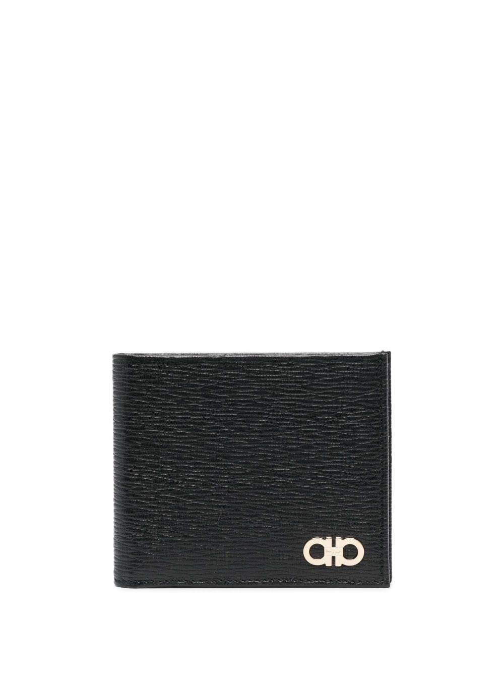 FERRAGAMO Faux Leather Men's Bi-Fold Wallet - Black